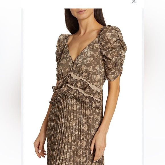 En Saison Daphne Midi Dress Mushroom size Small - Picture 4 of 6